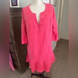NWT VINEYARD VINES DRESS
GARMENT DYED FLUTTER SLV 
PARADISE PINK